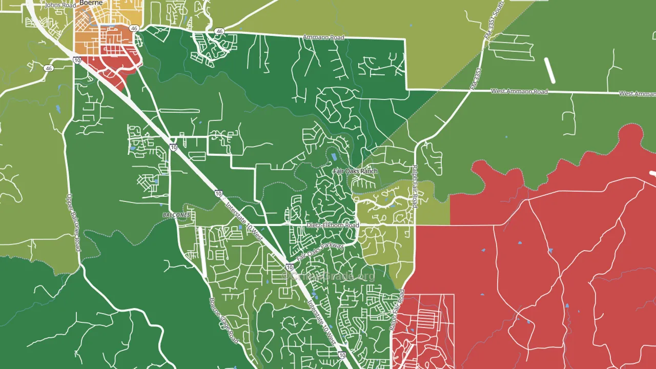 Fair Oaks Ranch, TX Map of Theft Rates