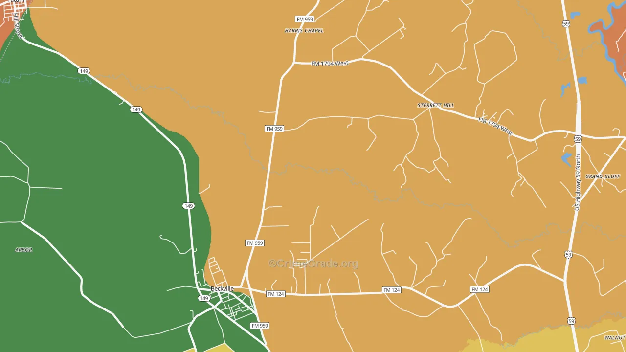 Fair Play, TX Map of Theft Rates