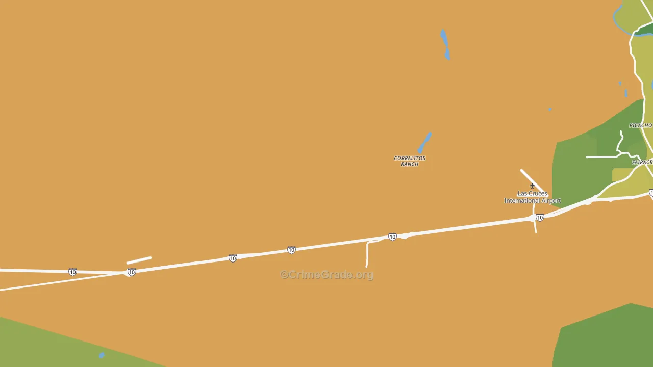 Fairacres, NM Map of Theft Rates