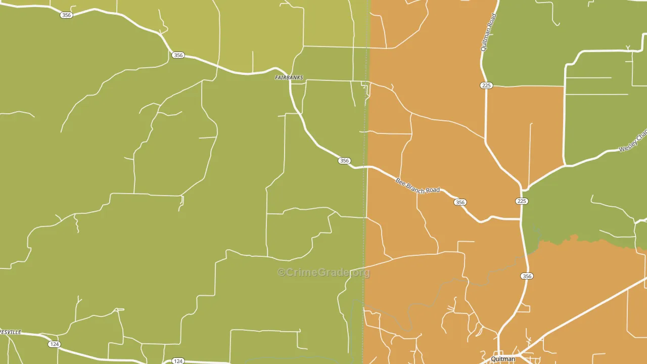 Fairbanks, AR Map of Theft Rates