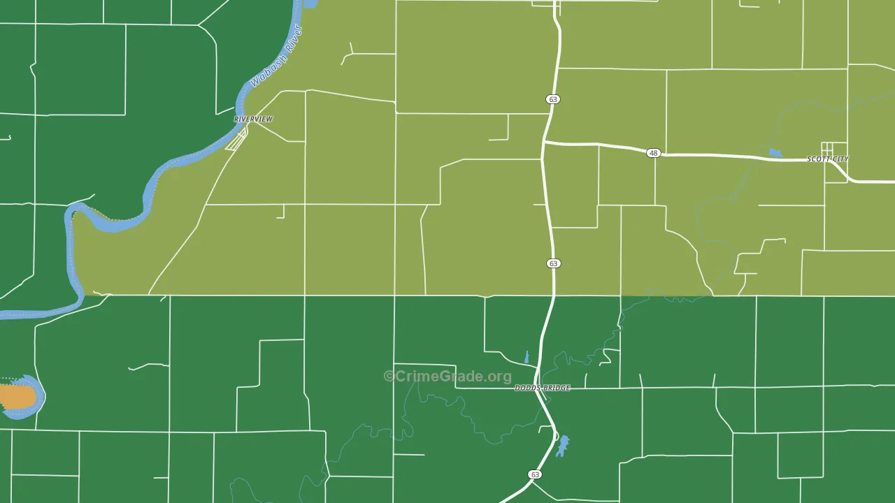 Fairbanks, IN Map of Theft Rates