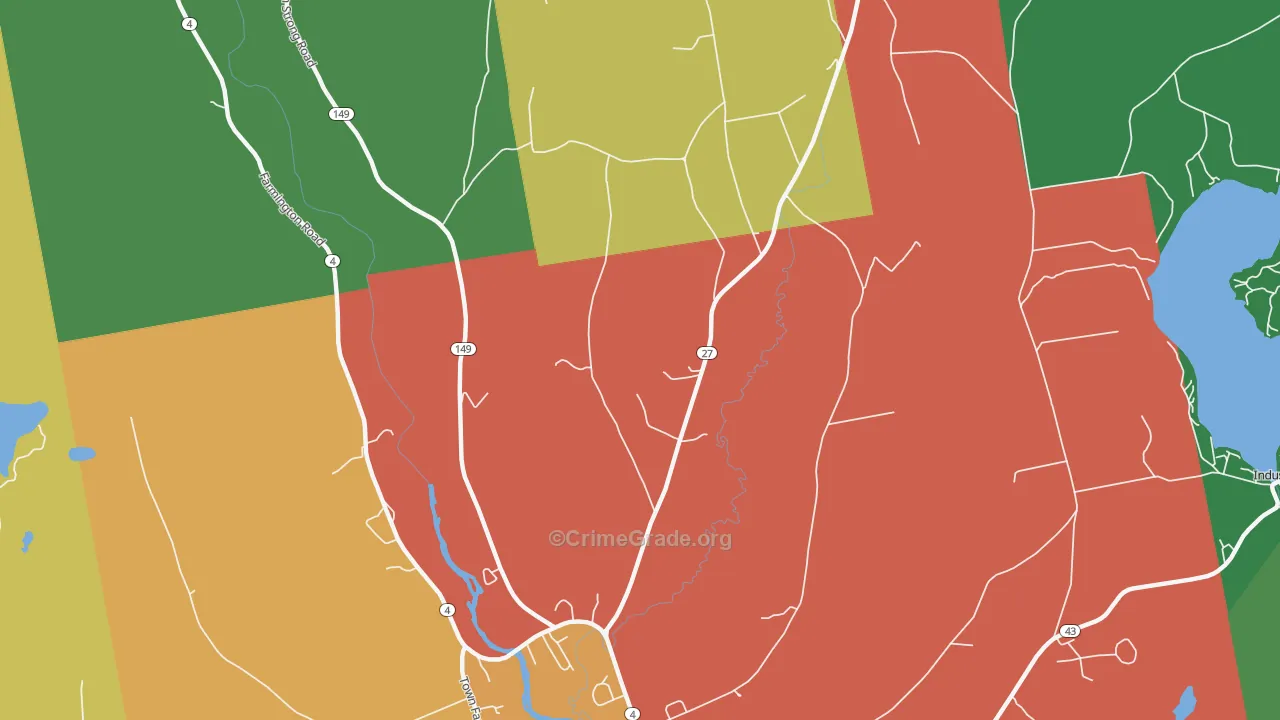 Fairbanks, ME Map of Theft Rates