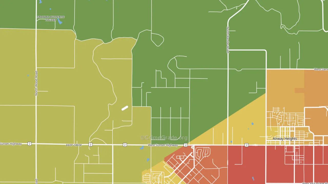 Fairchild Air Force Base, WA Map of Theft Rates