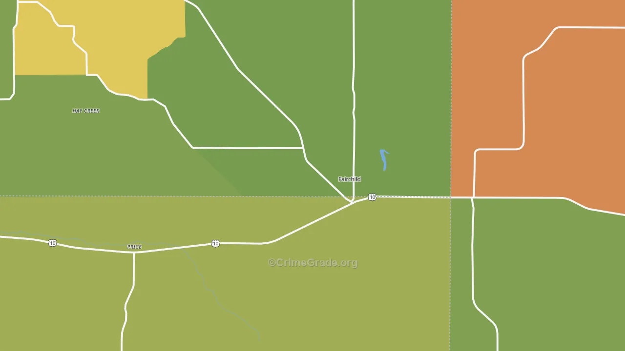 Fairchild, WI Map of Theft Rates
