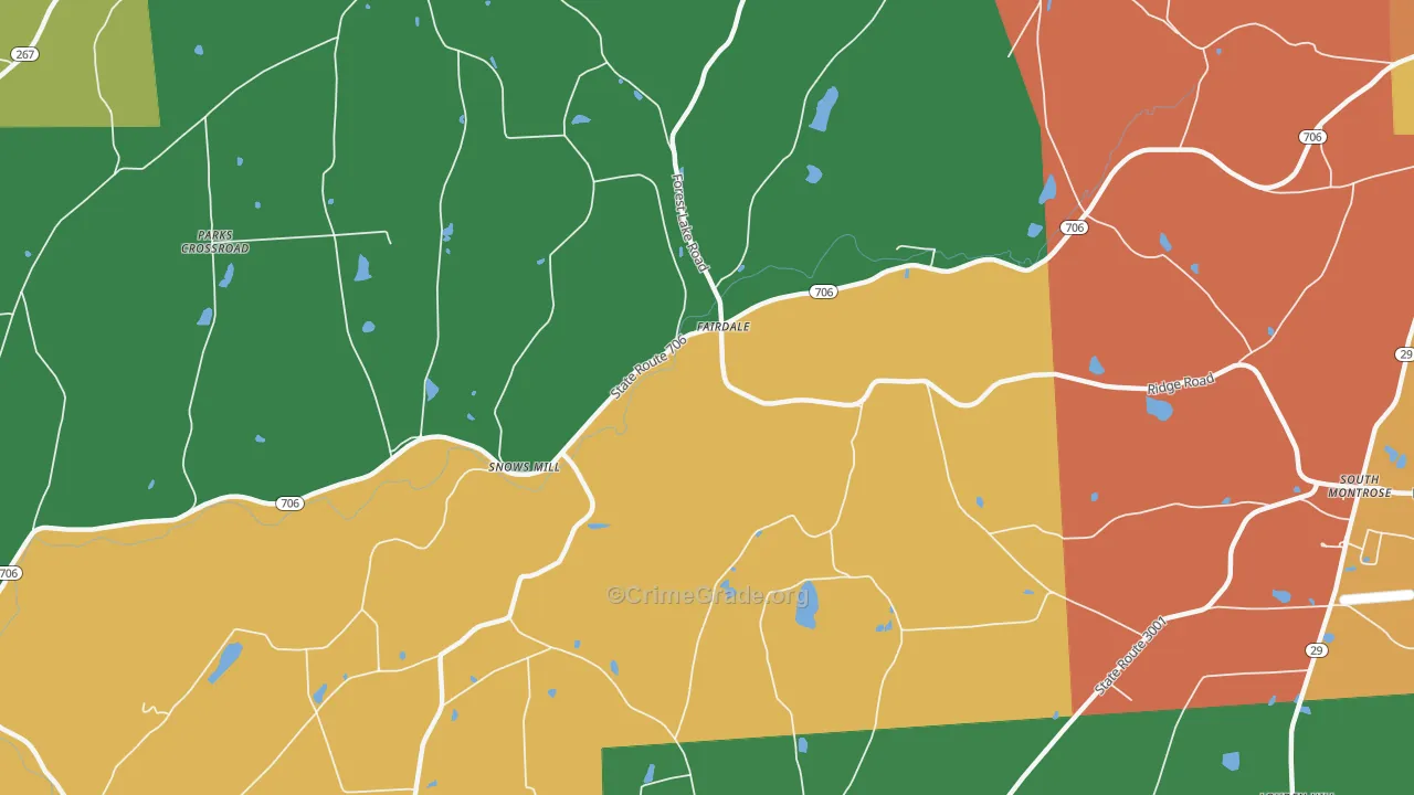 Fairdale, PA Map of Theft Rates
