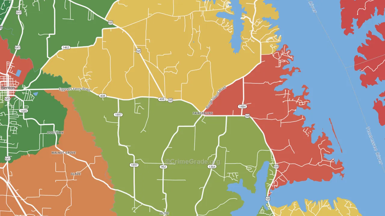 Fairdealing, KY Map of Theft Rates