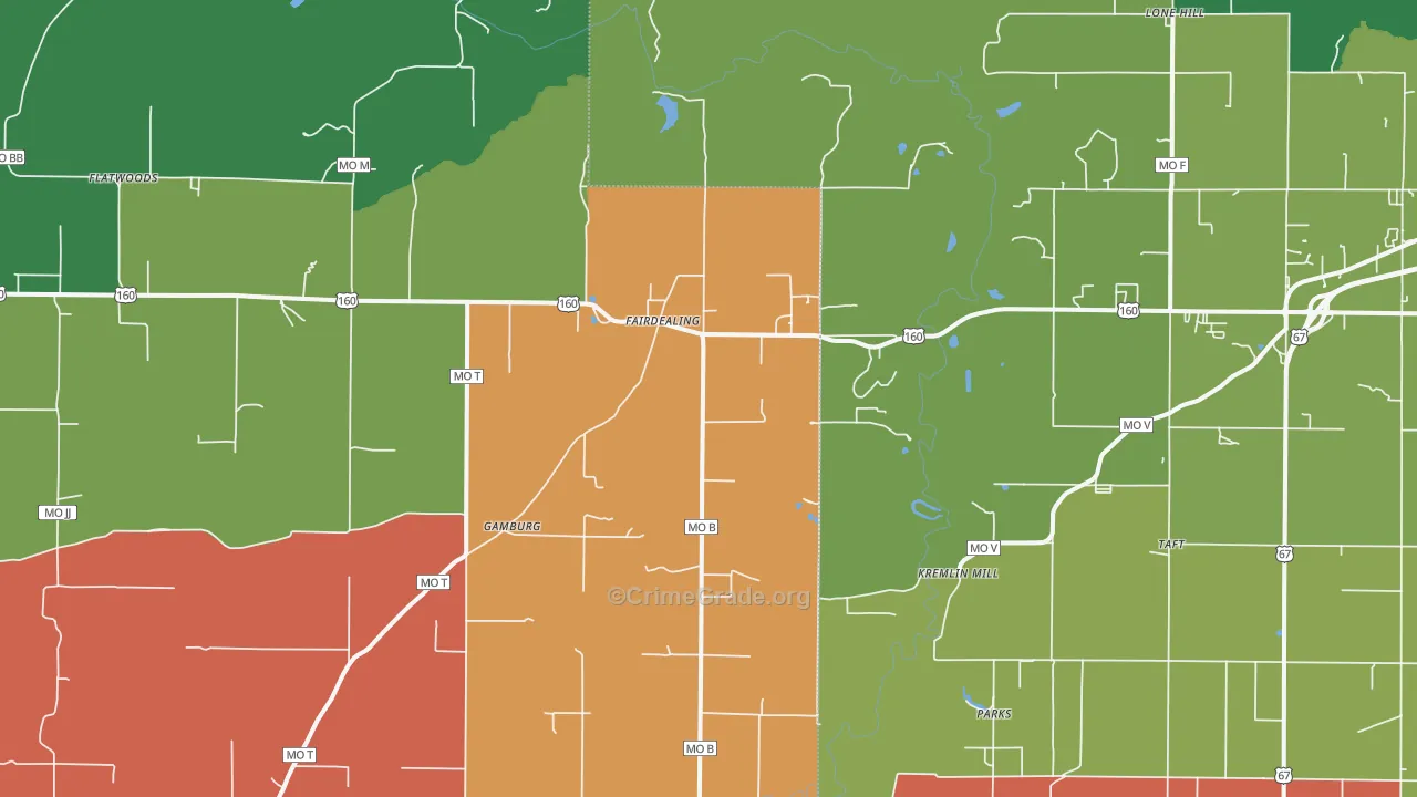Fairdealing, MO Map of Theft Rates
