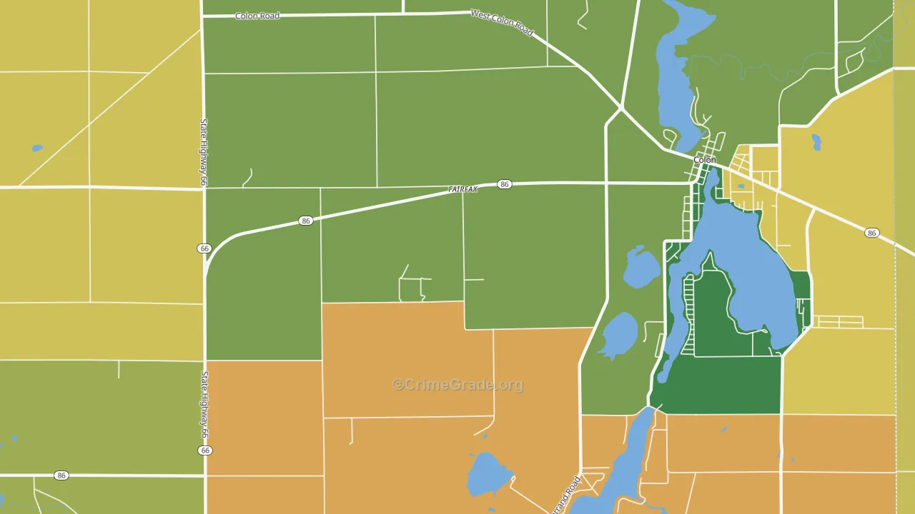 Fairfax, MI Map of Theft Rates