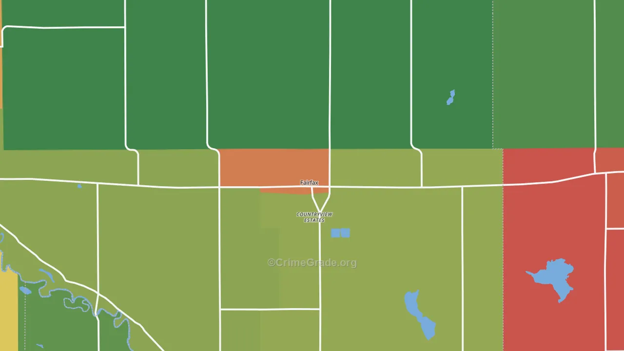 Fairfax, MN Map of Theft Rates