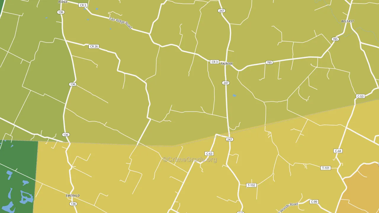 Fairfax, OH Map of Theft Rates