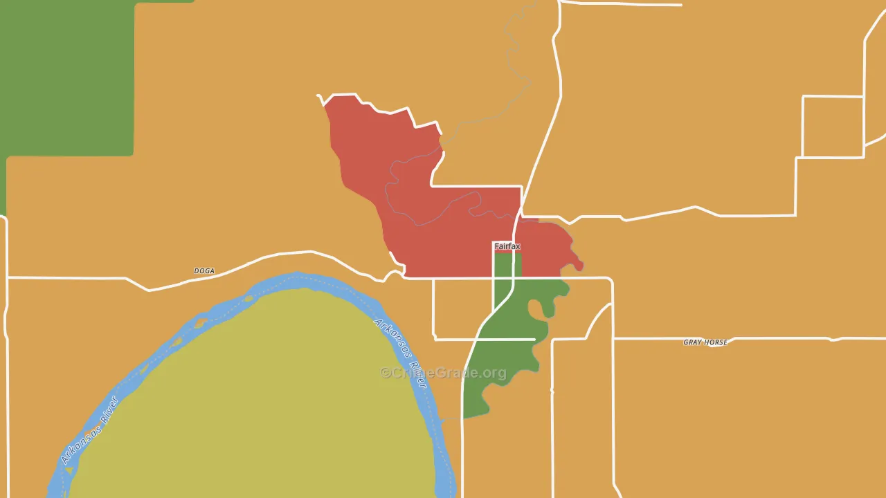 Fairfax, OK Map of Theft Rates