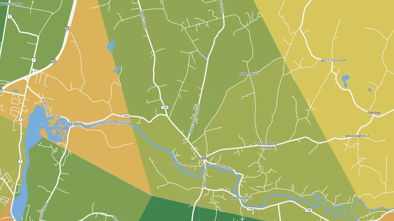 Fairfax, VT Map of Theft Rates
