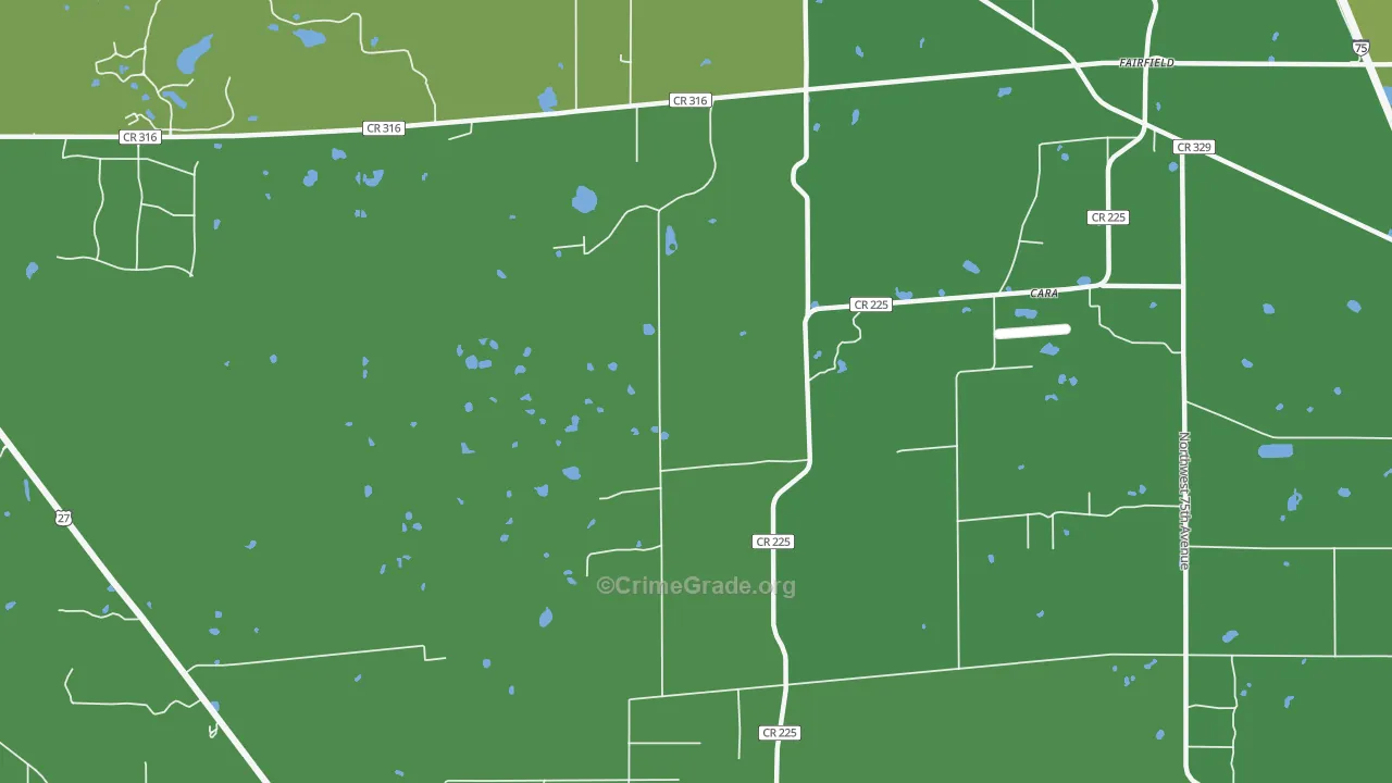Fairfield, FL Map of Theft Rates