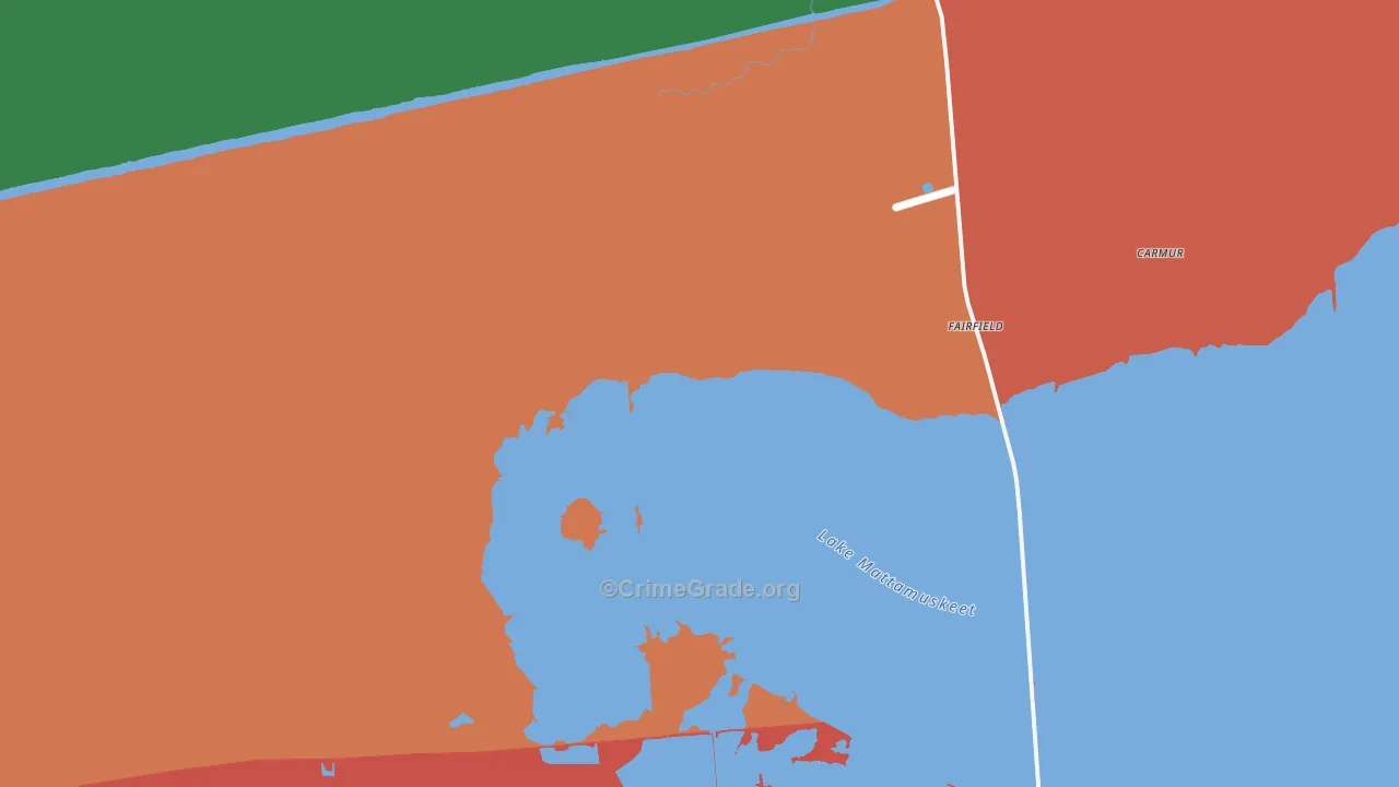 Fairfield, NC Map of Theft Rates