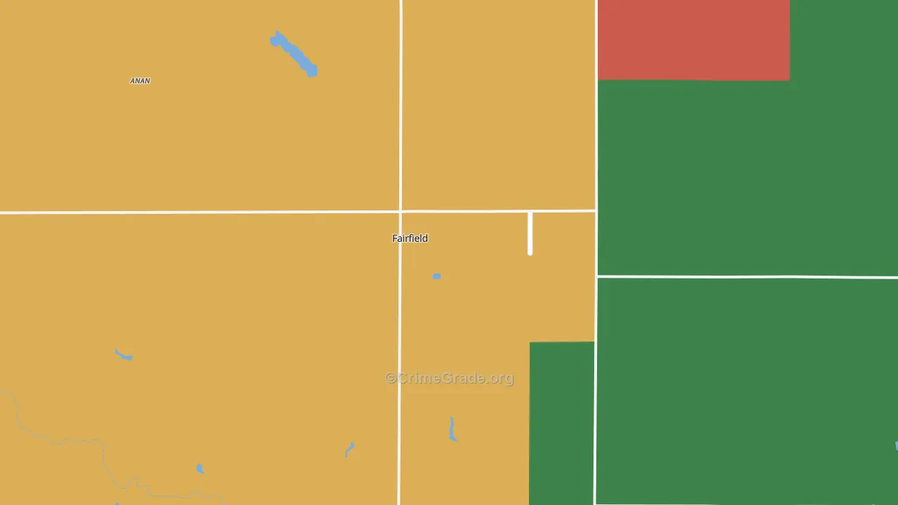 Fairfield, NE Map of Theft Rates