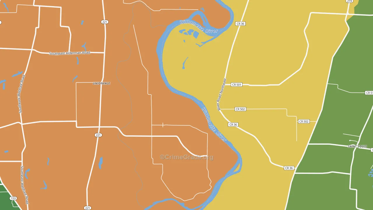 Fairfield, OR Map of Theft Rates