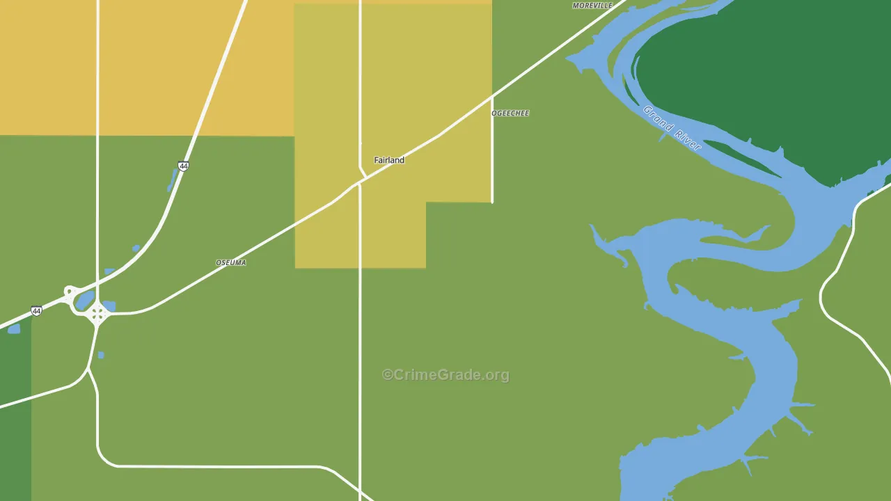 Fairland, OK Map of Theft Rates