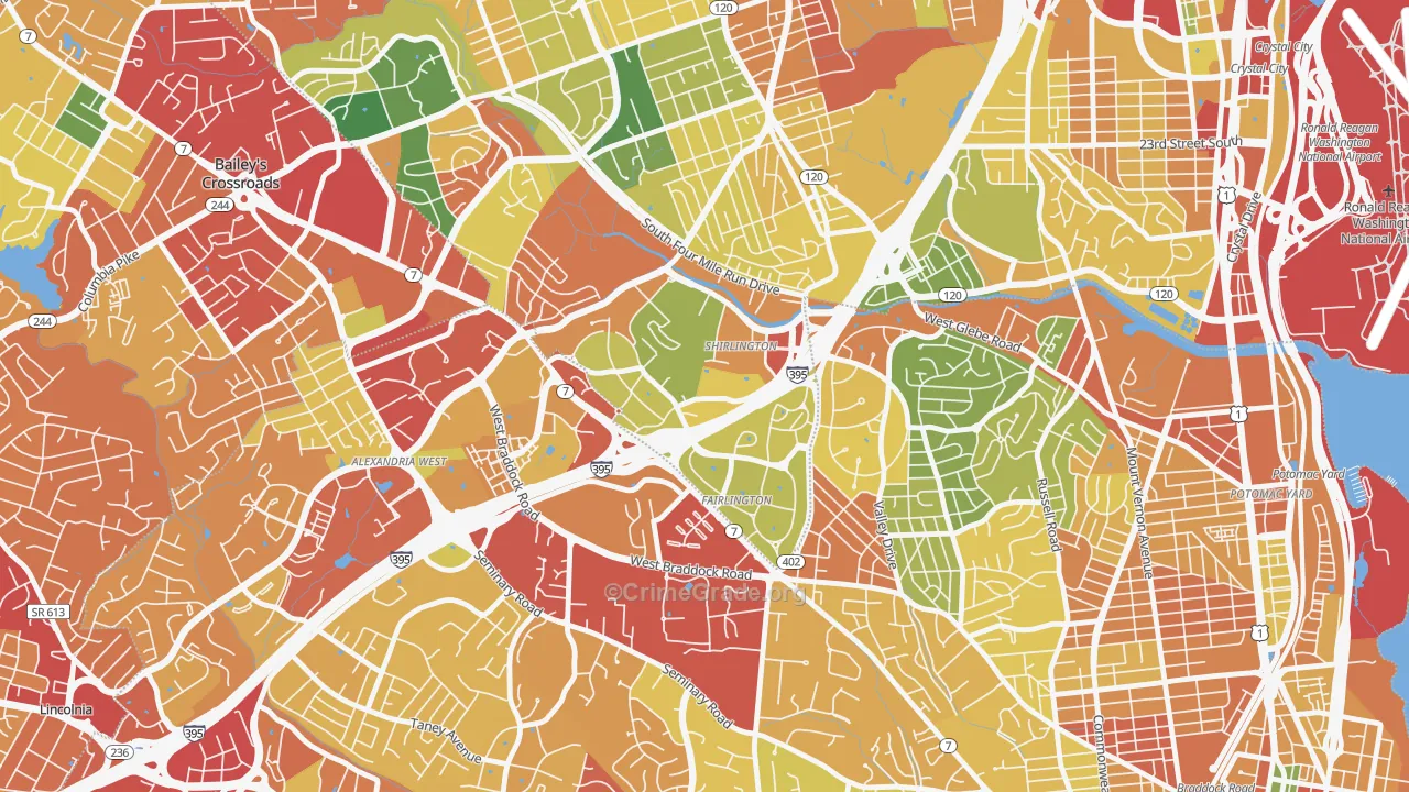 Fairlington-Shirlington, Arlington, VA Map of Theft Rates