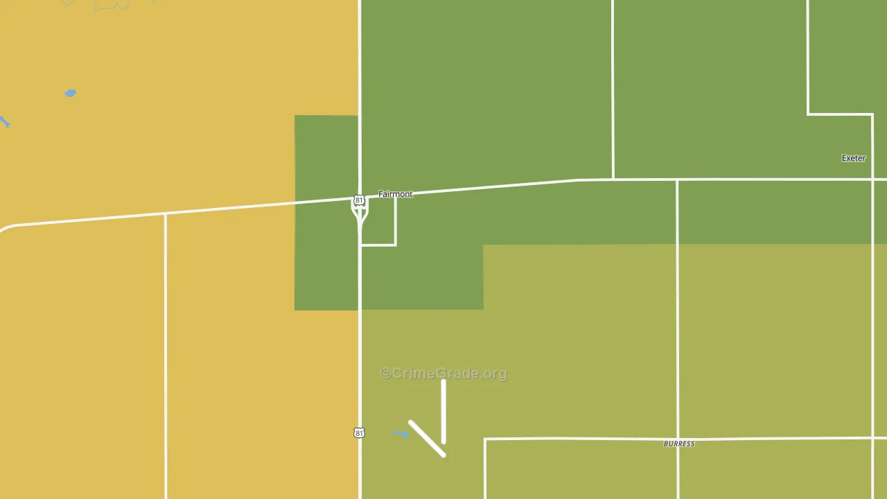 Fairmont, NE Map of Theft Rates