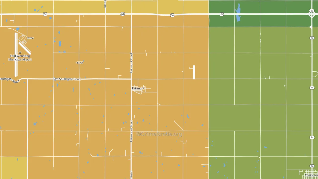 Fairmont, OK Map of Theft Rates