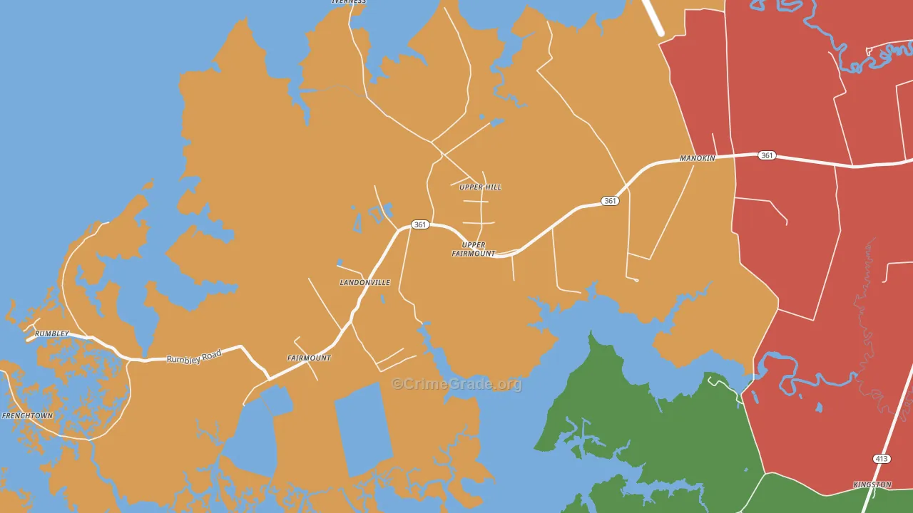 Fairmount, MD Map of Theft Rates