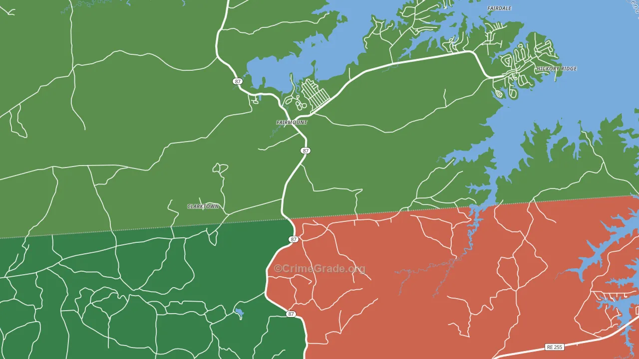 Fairmount, TX Map of Theft Rates