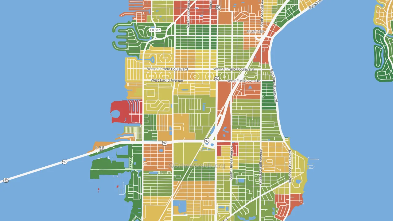 Fairoaks, Tampa, FL Map of Theft Rates