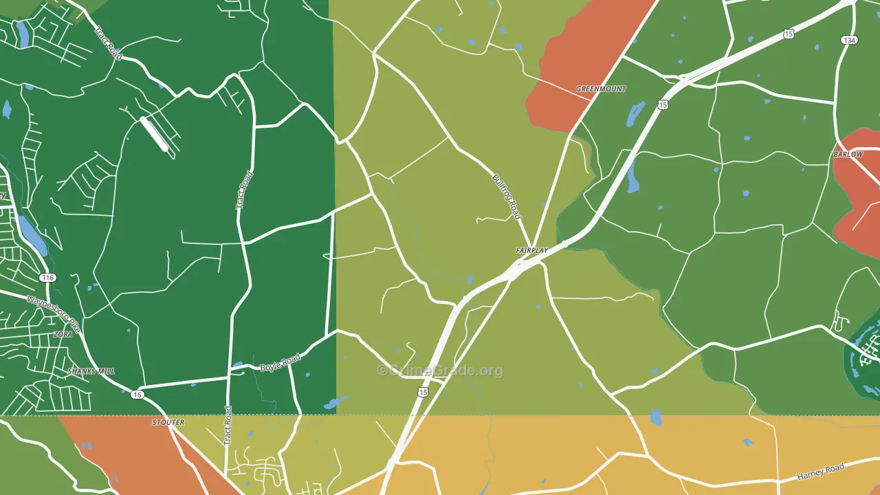 Fairplay, PA Map of Theft Rates
