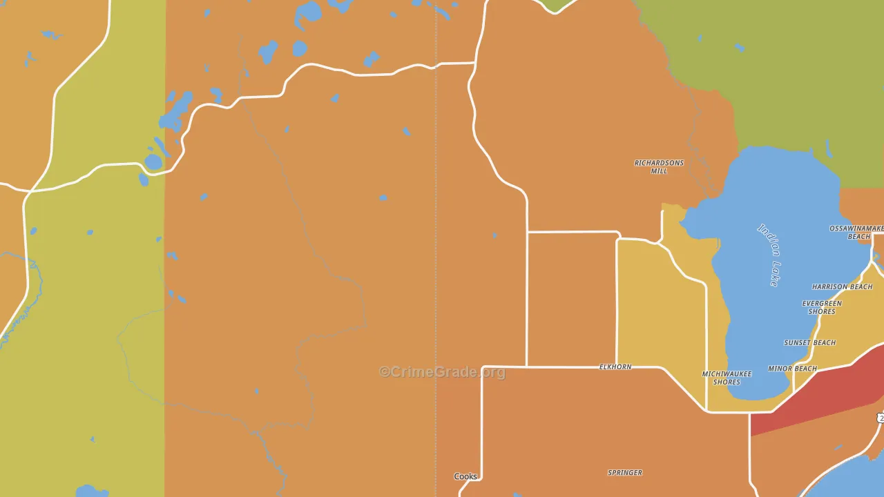 Fairport, MI Map of Theft Rates