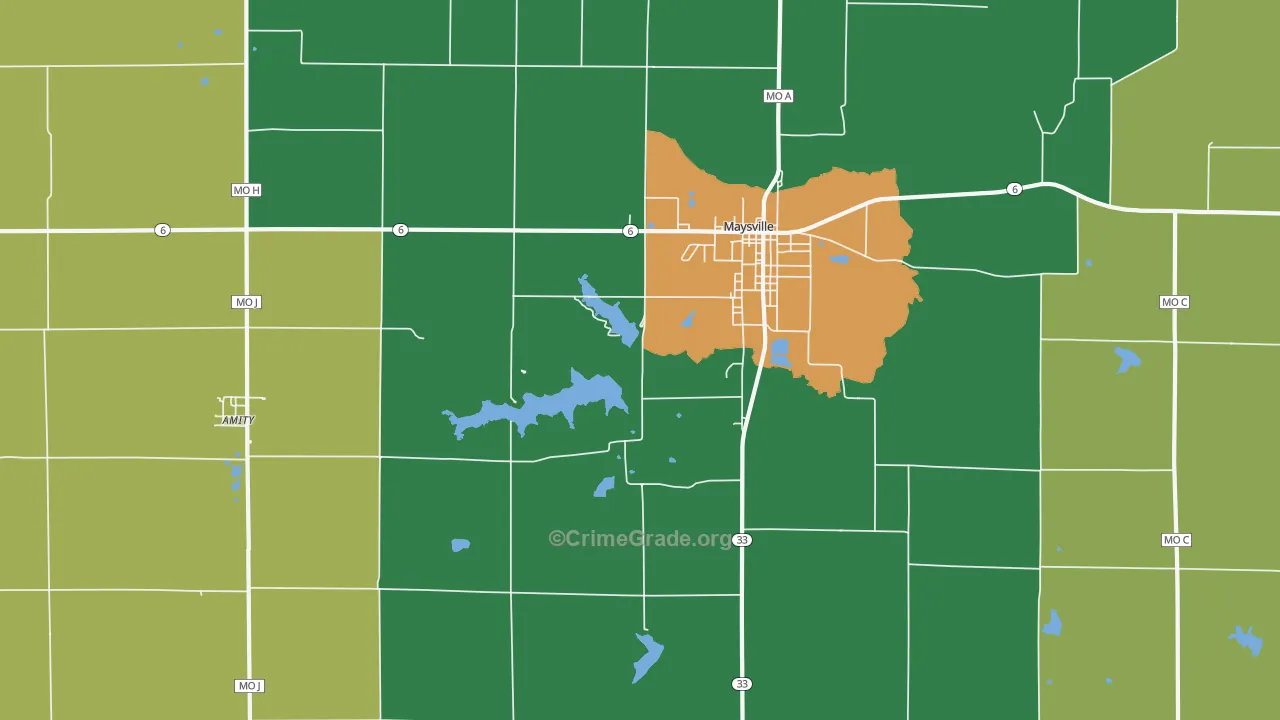 Fairport, MO Map of Theft Rates