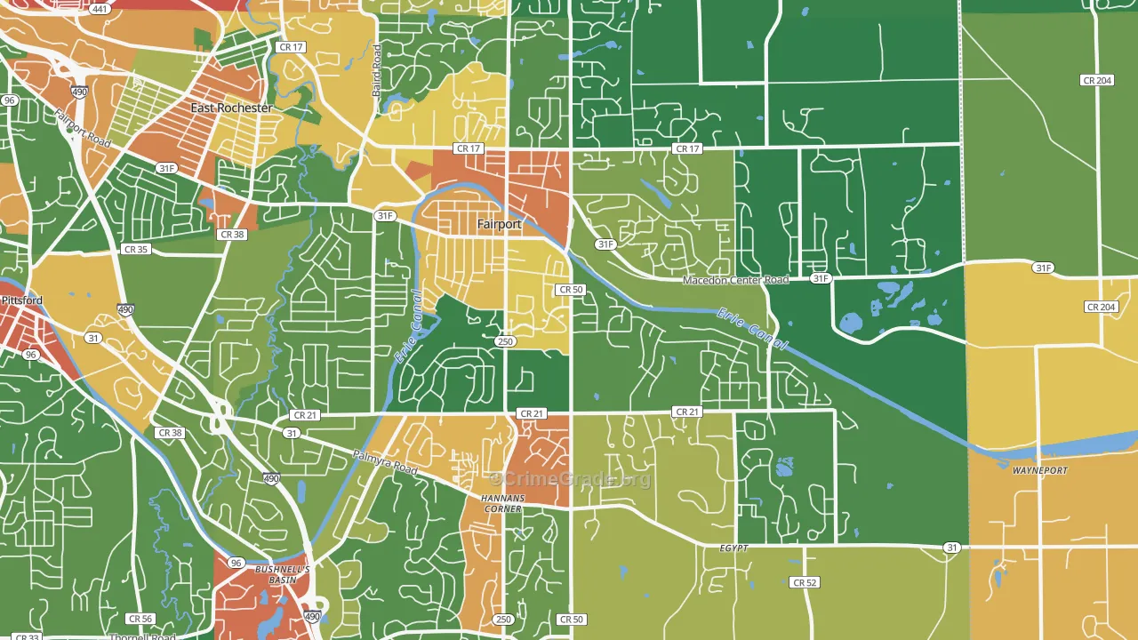 Fairport, NY Map of Theft Rates