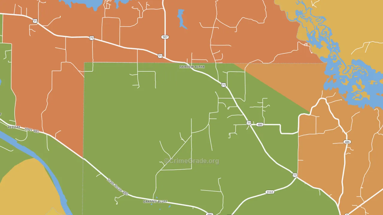 Fairview Alpha, LA Map of Theft Rates