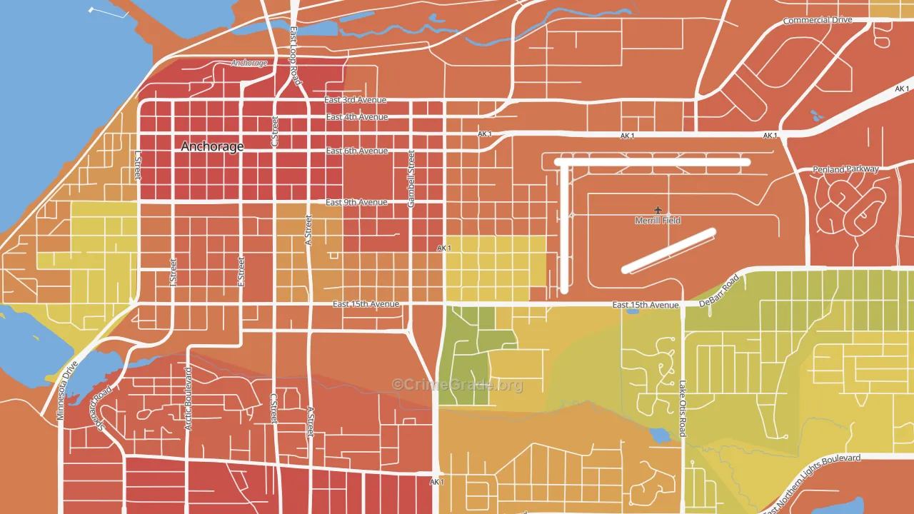 Fairview, Anchorage, AK Map of Theft Rates