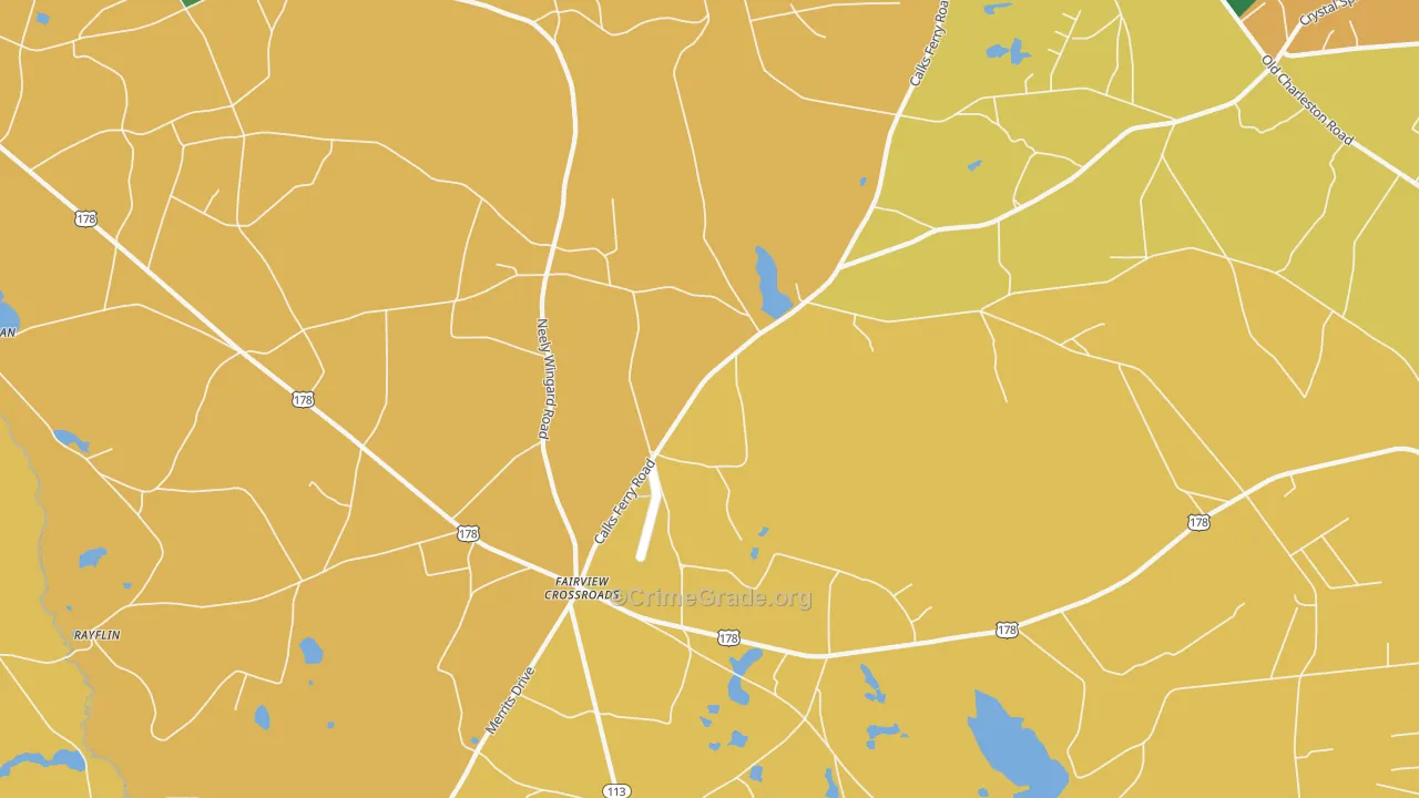 Fairview Crossroads, SC Map of Theft Rates