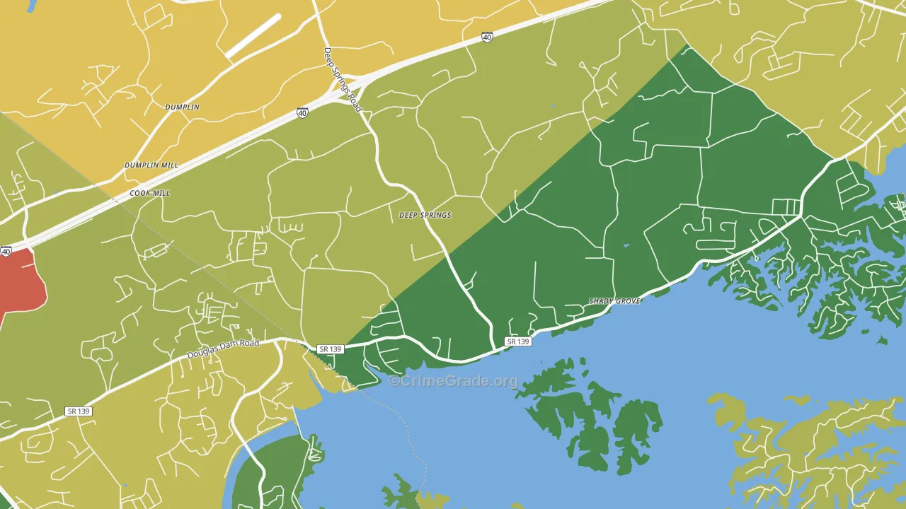 Fairview Heights, TN Map of Theft Rates