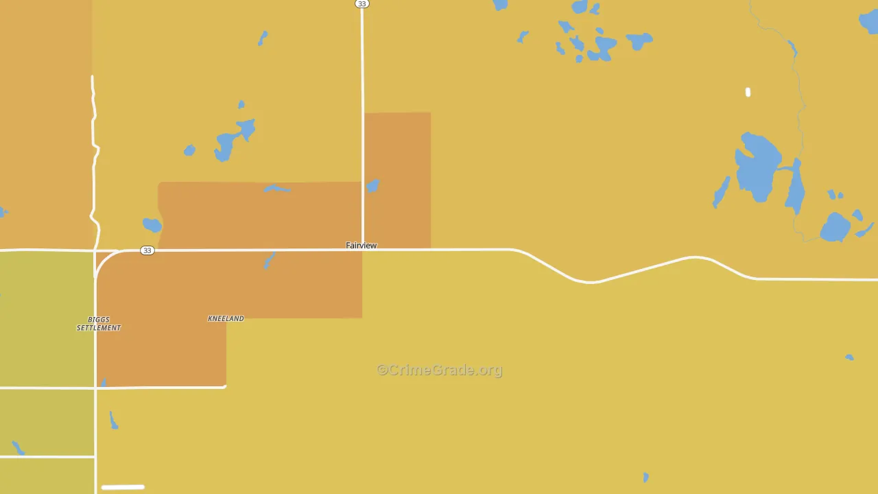 Fairview, MI Map of Theft Rates