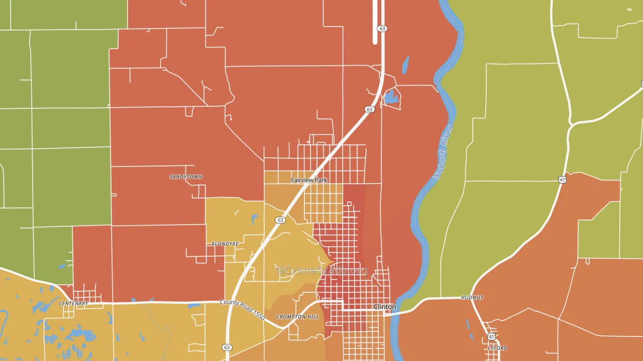 Fairview Park, IN Map of Theft Rates