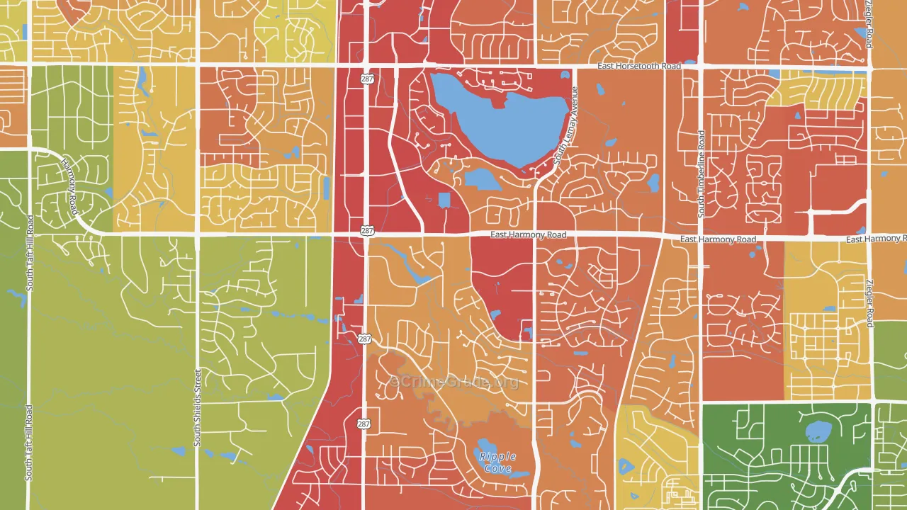 Fairway Estates, Fort Collins, CO Map of Theft Rates