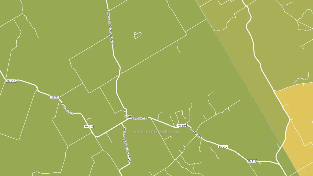 Fairy, TX Map of Theft Rates