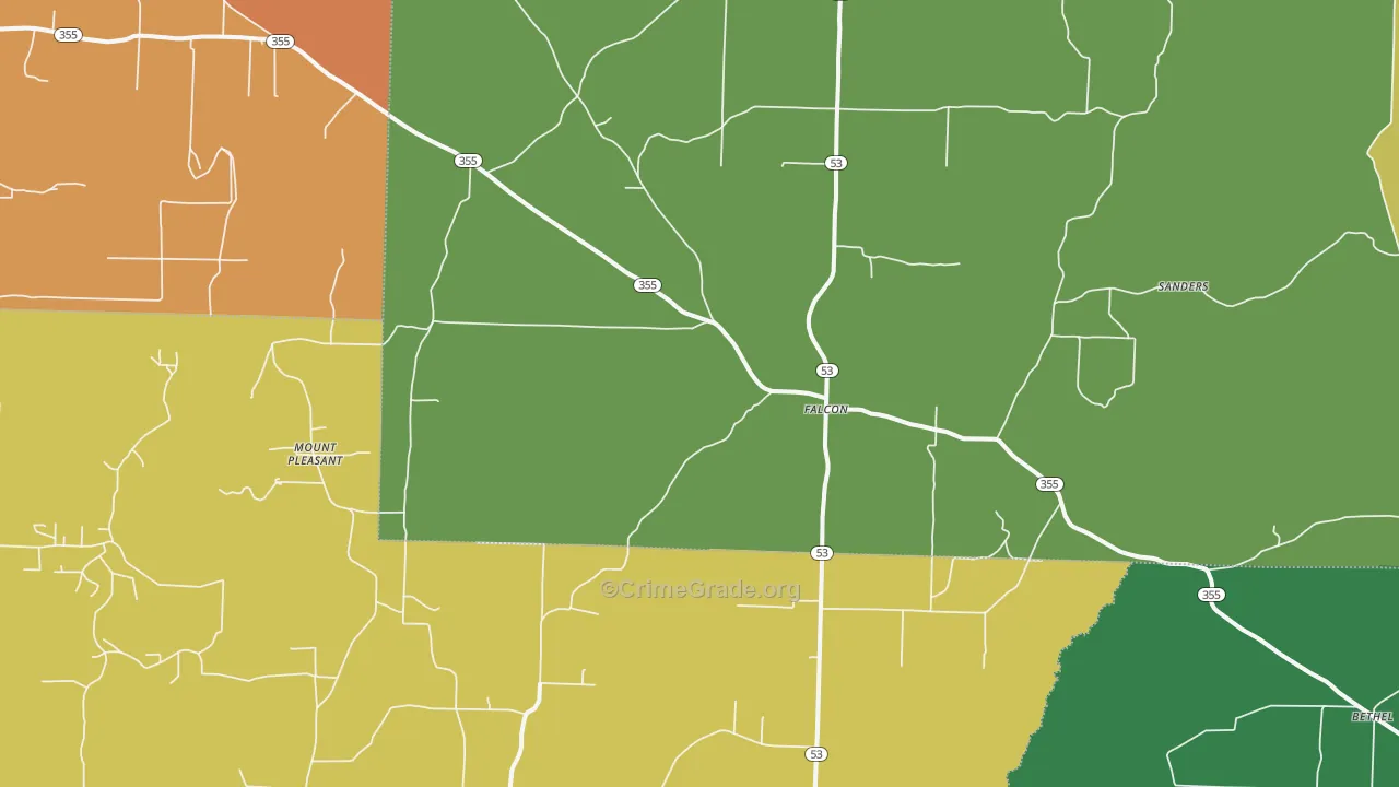 Falcon, AR Map of Theft Rates