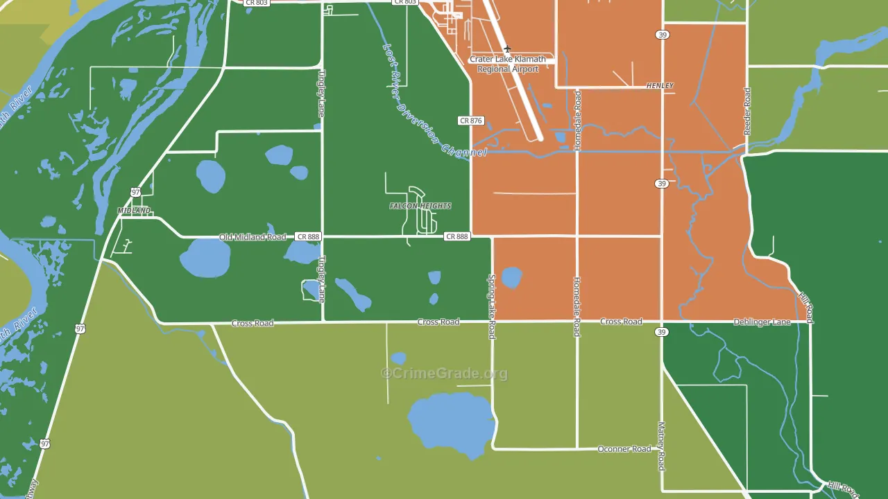 Falcon Heights, OR Map of Theft Rates