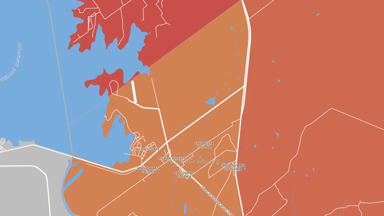 Falcon Heights, TX Map of Theft Rates