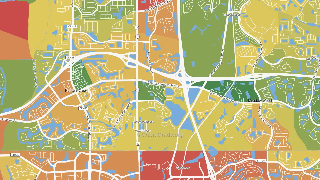 Falcon Trace, Southchase, FL Map of Theft Rates