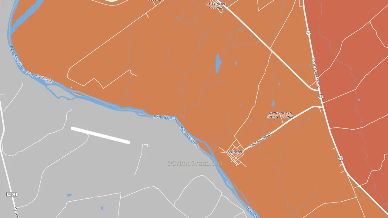 Falcon Village, TX Map of Theft Rates