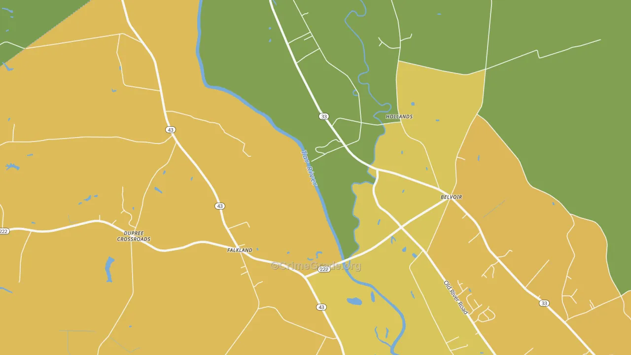 Falkland, NC Map of Theft Rates