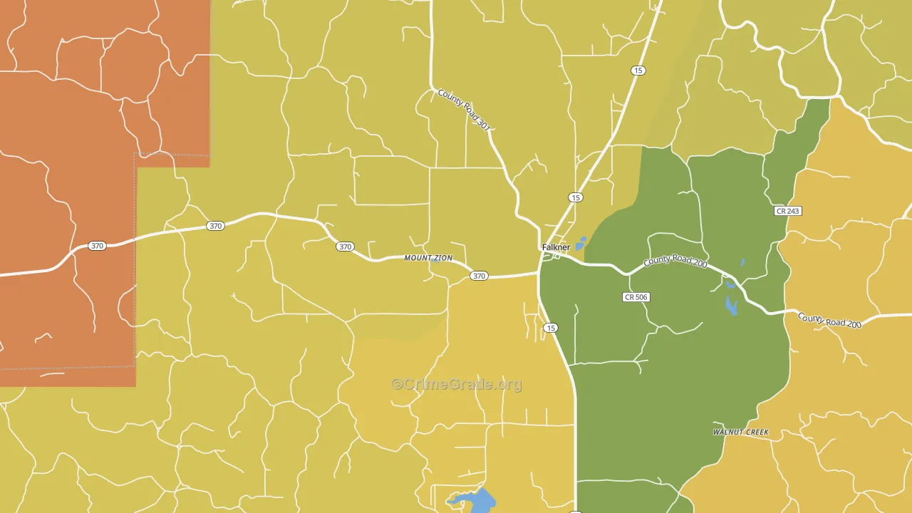 Falkner, MS Map of Theft Rates