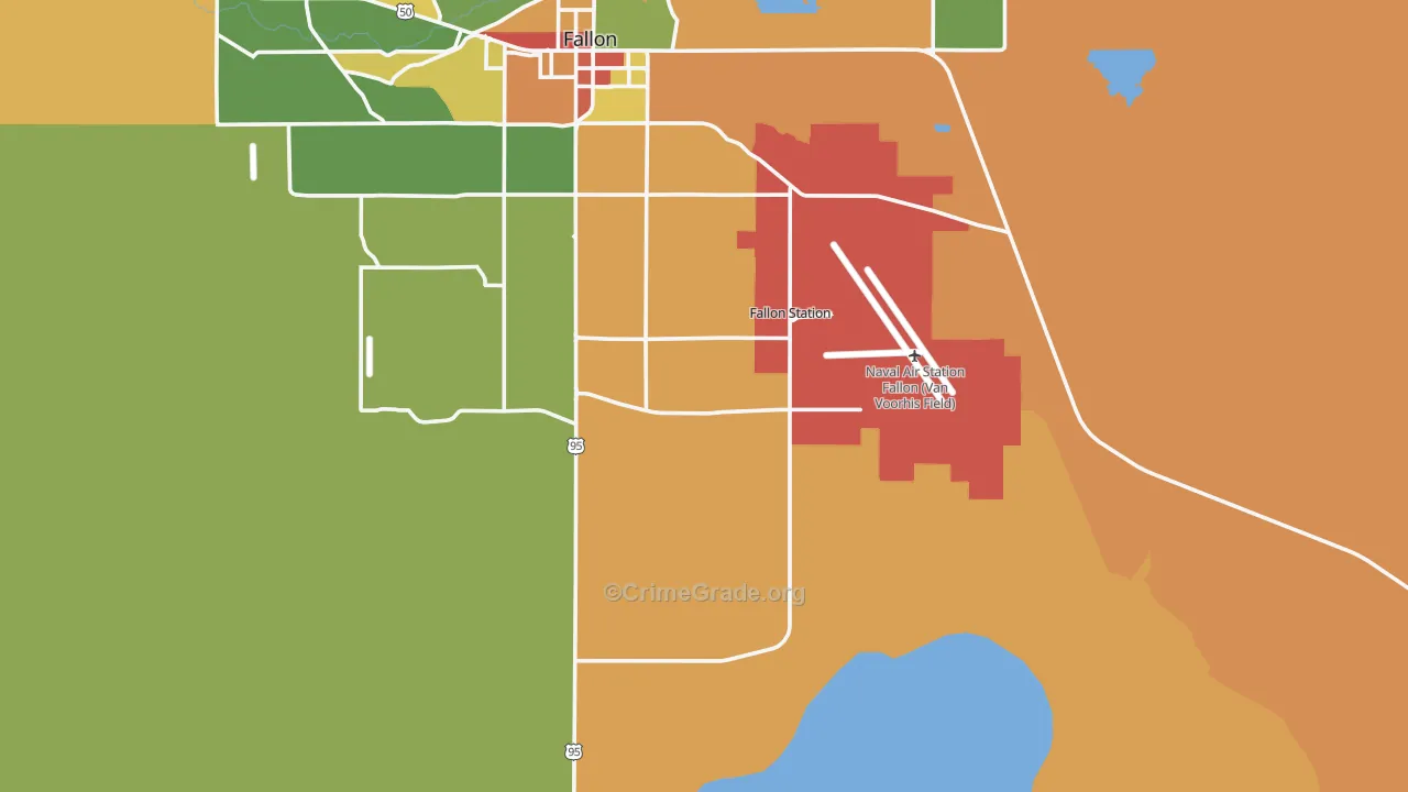 Fallon Naval Air Station, NV Map of Theft Rates