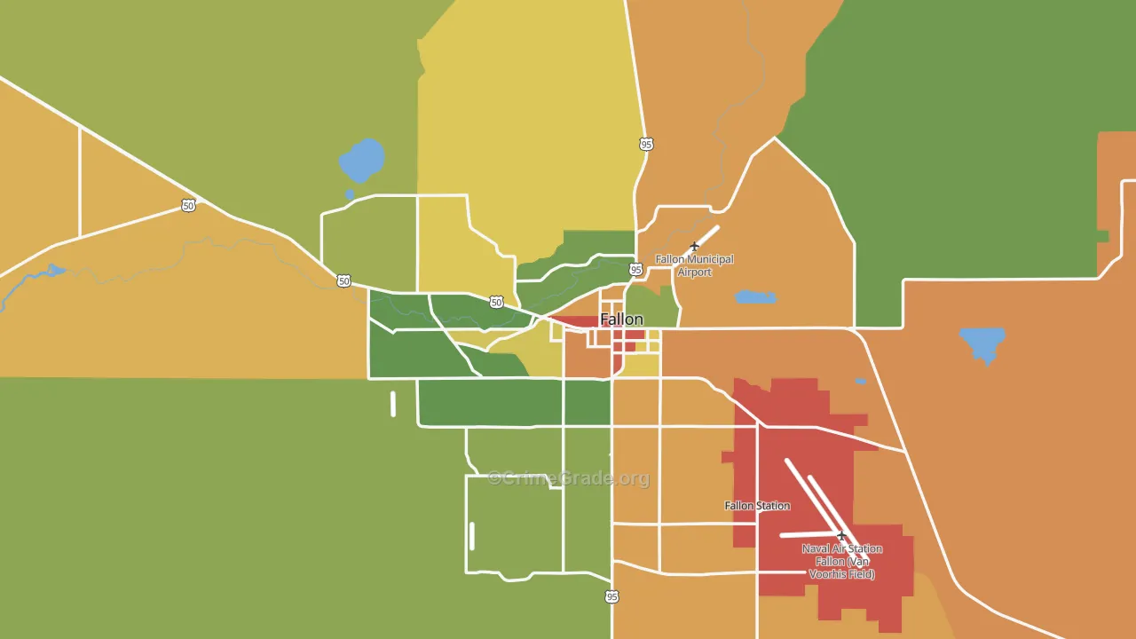 Fallon, NV Map of Theft Rates