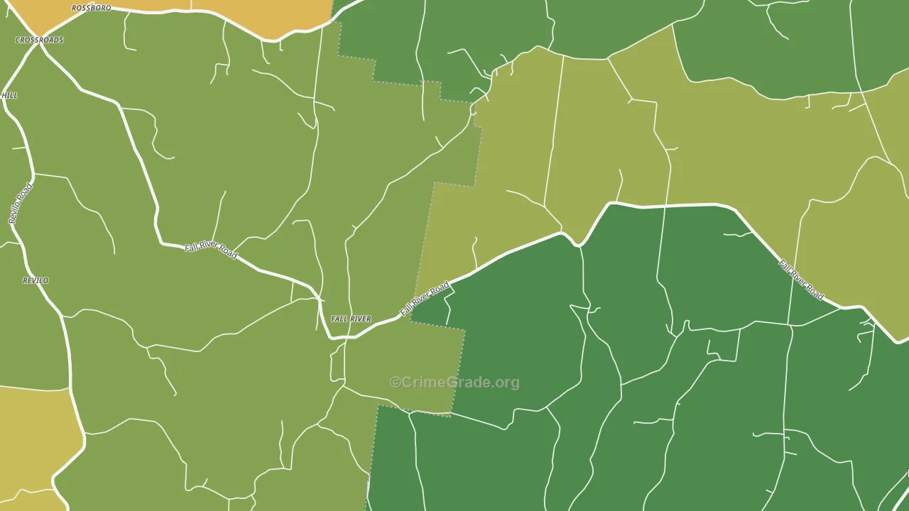 Fallriver, TN Map of Theft Rates