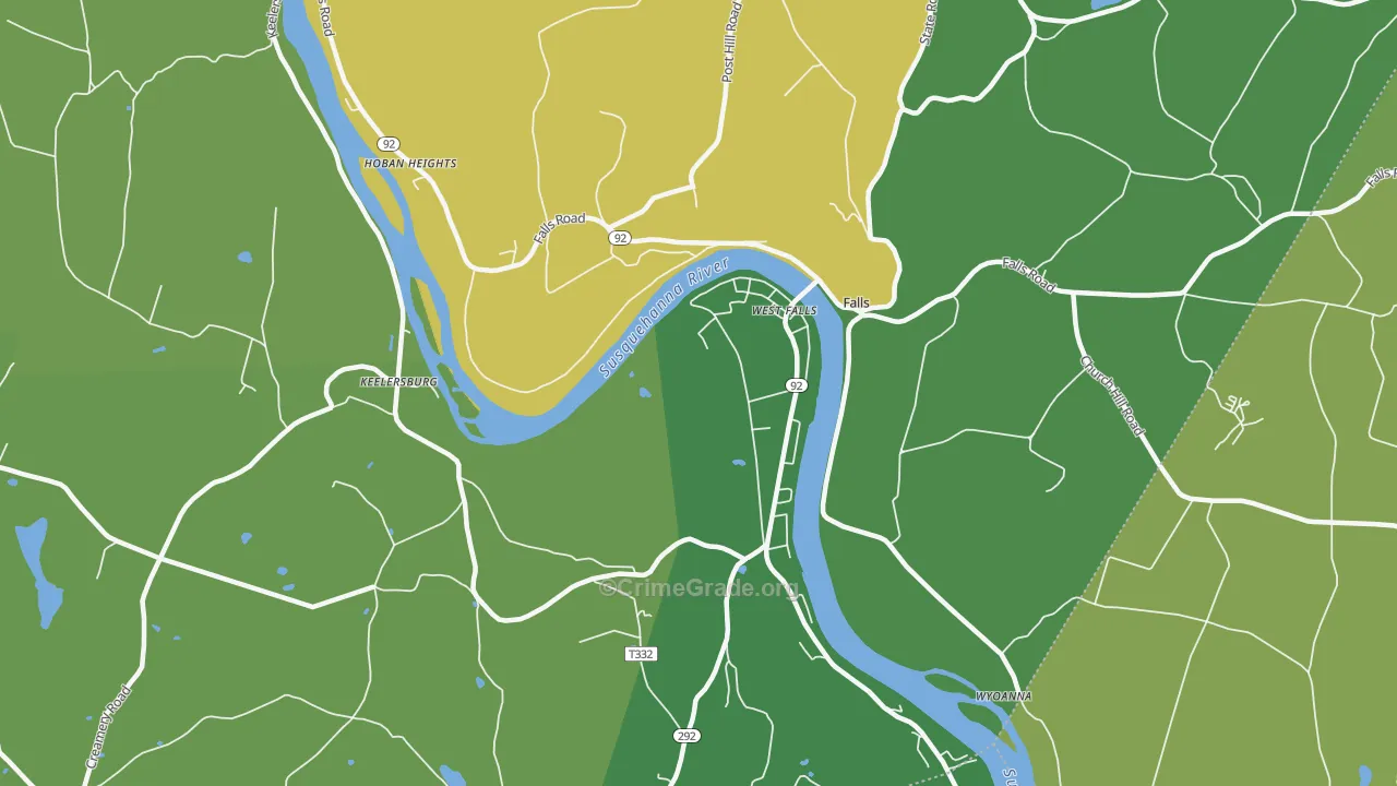 Falls, PA Map of Theft Rates